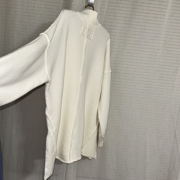 free people XS S M Coconut Milk Wonderful Oversized Cotton Sweater Pullover - Picture 14 of 16